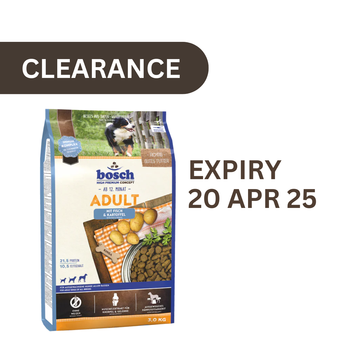 Clearance bosch HPC Adult Fish & Potato 3kg